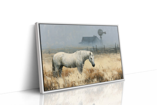 White Mare at the Windmill Farm
