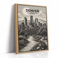 Denver in Woodcut