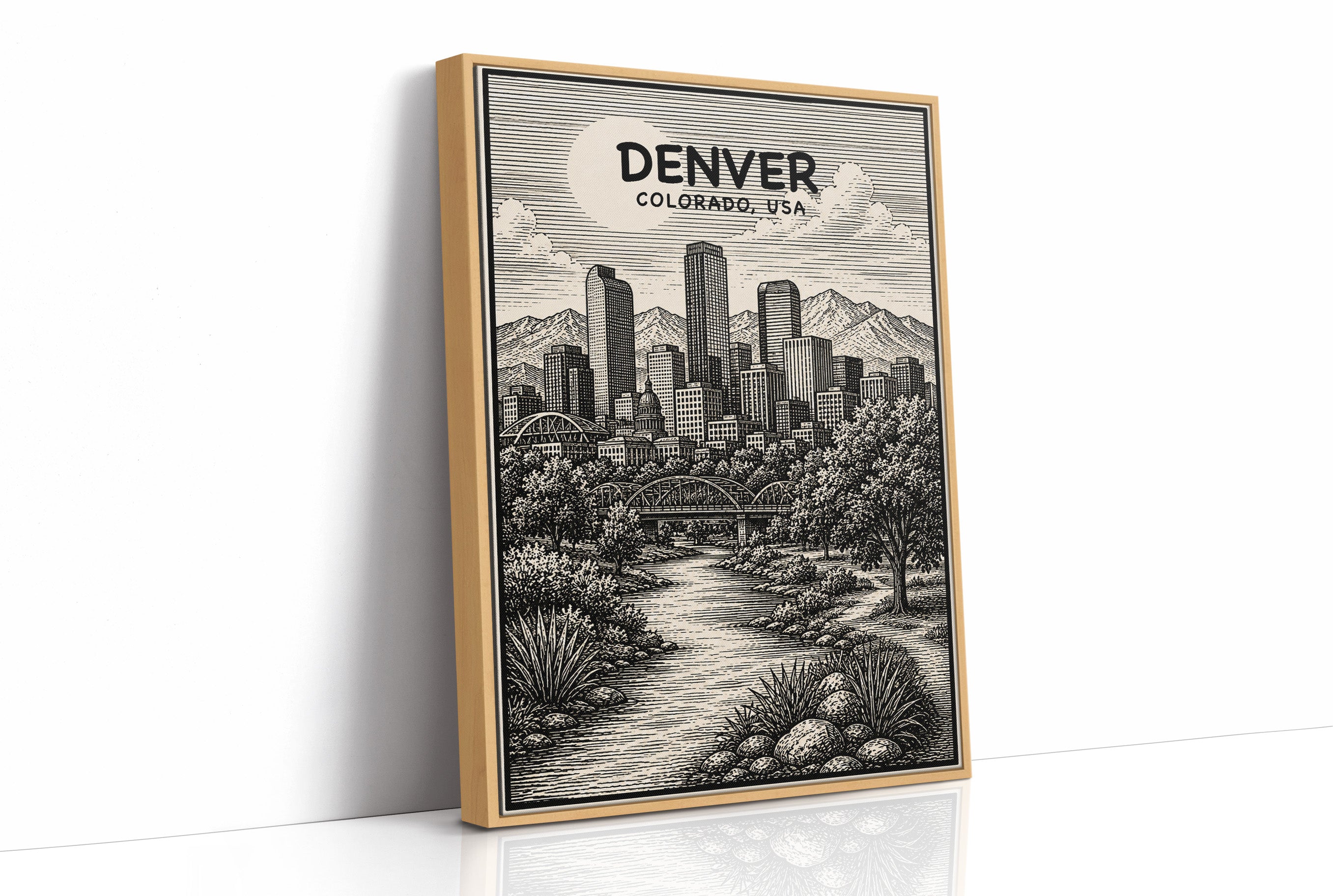 Denver in Woodcut