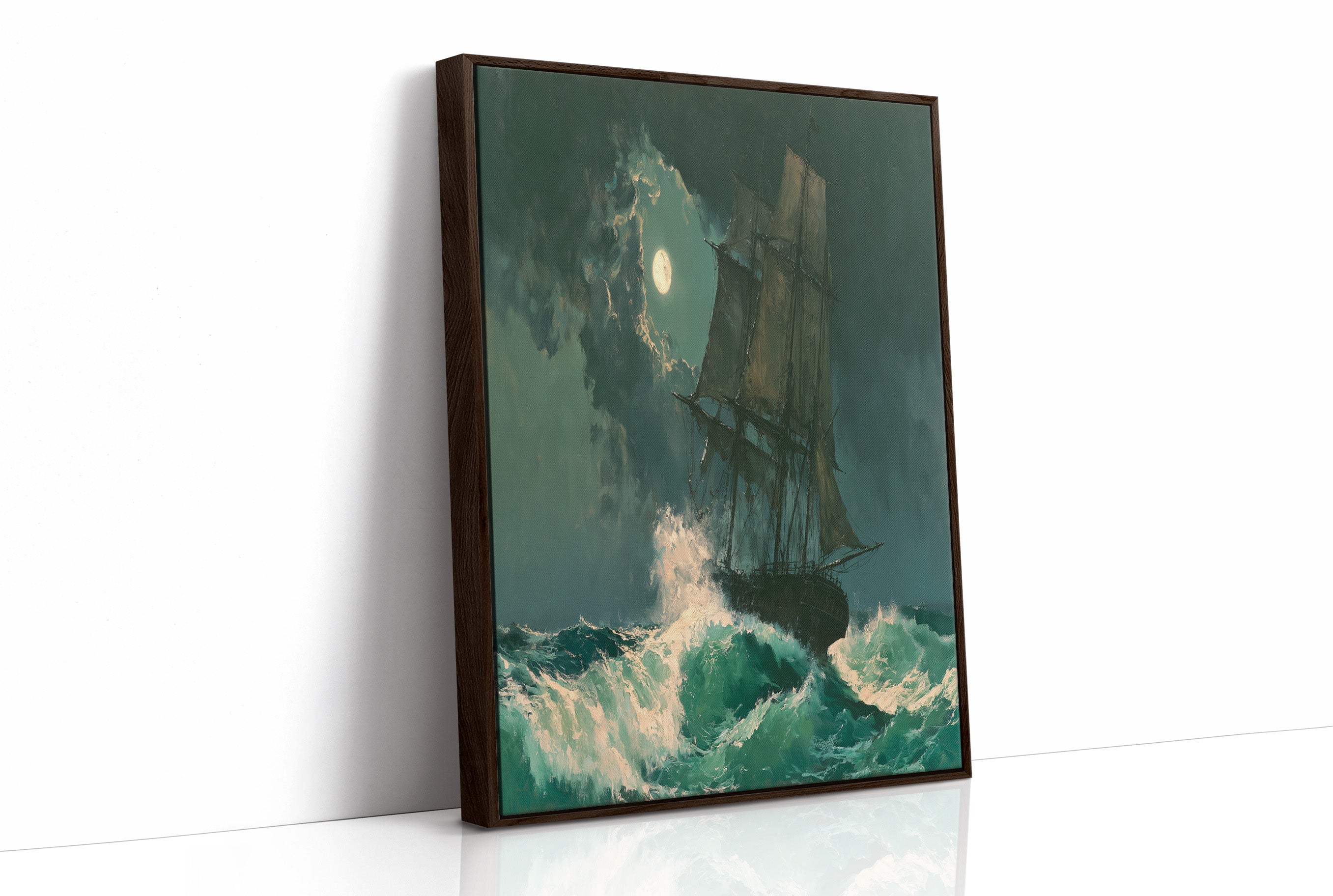 Ghost Ship Under Moonlight