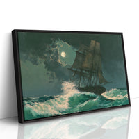 Ship Under Storm Moon