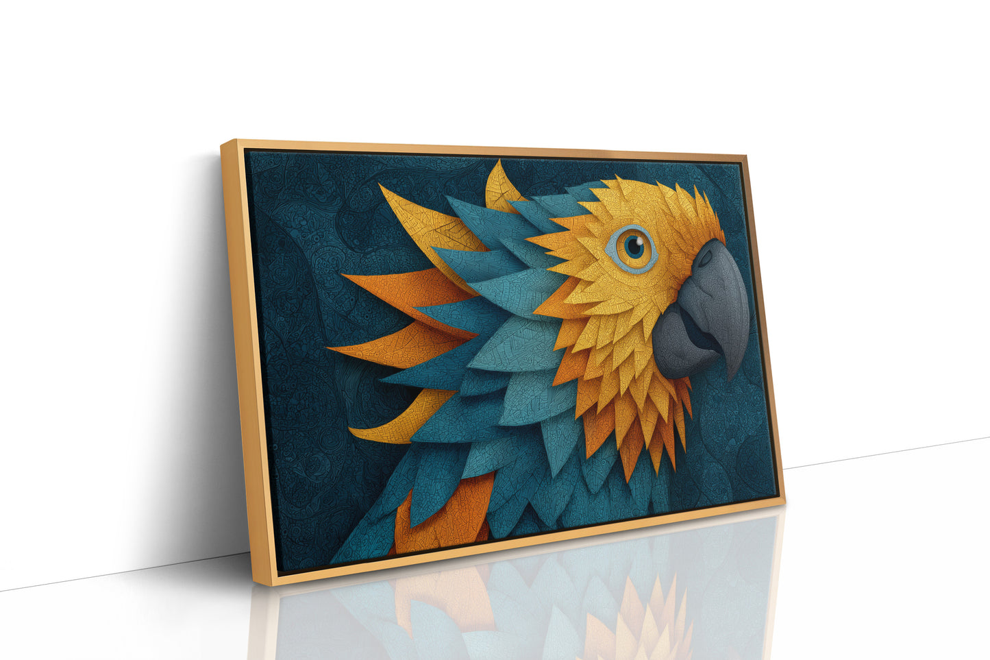 Macaw in Golden Feather Mosaic