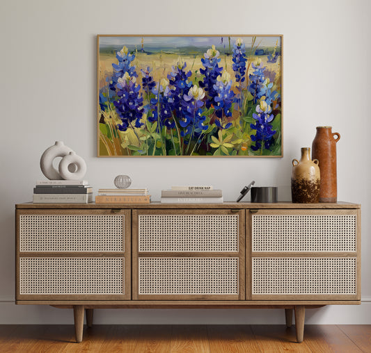 Bluebonnets Dance Under Prairie Light