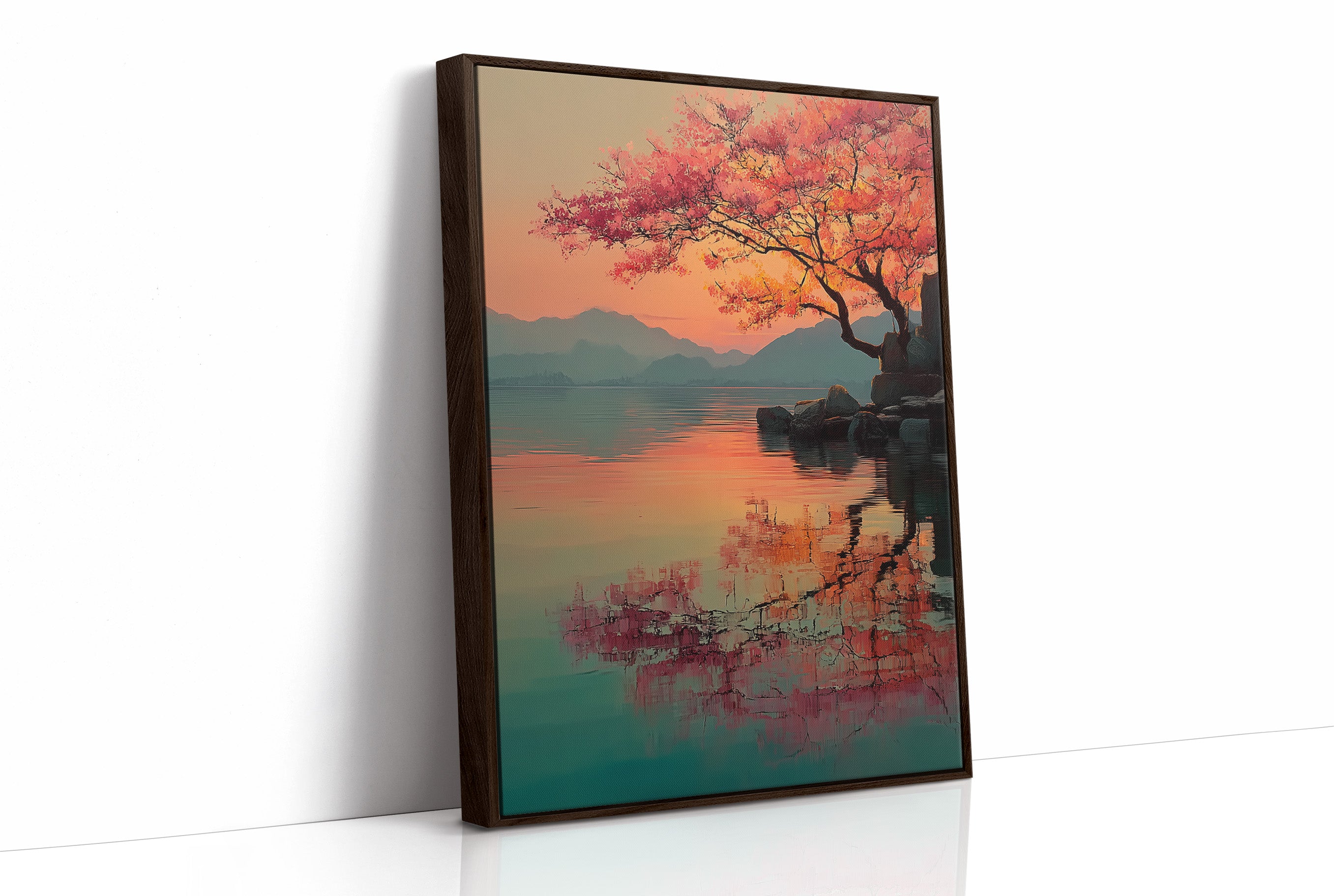 Coral Blossoms Meet Mountain Lake