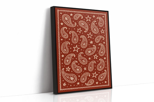 Vintage Red Bandana Star Paisley Print