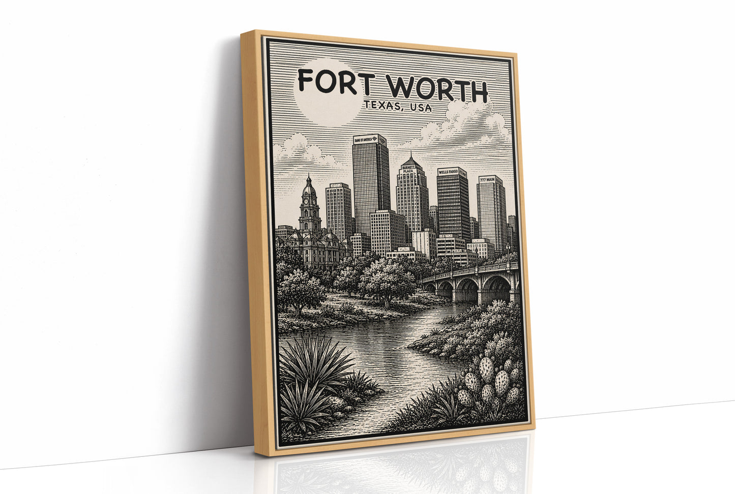 Fort Worth in Woodcut