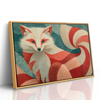 Nine-Tailed Fox in Crimson Swirls