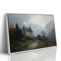 Castle Perched On Misty Hillside