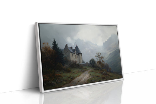 Castle Perched On Misty Hillside