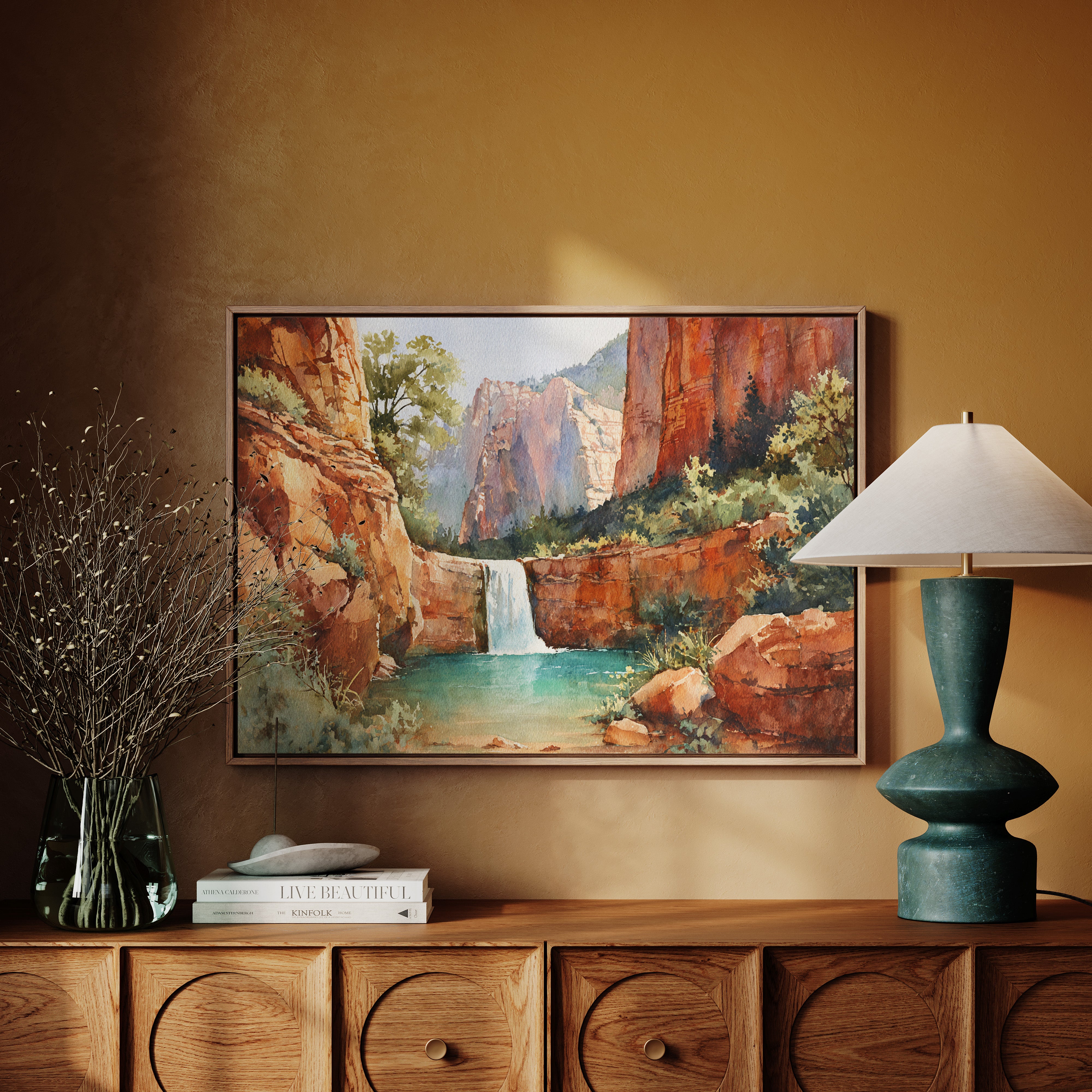 Sacred Waters Between Red Cliffs