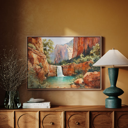 Sacred Waters Between Red Cliffs