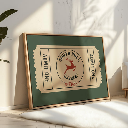 North Pole Express Ticket Print