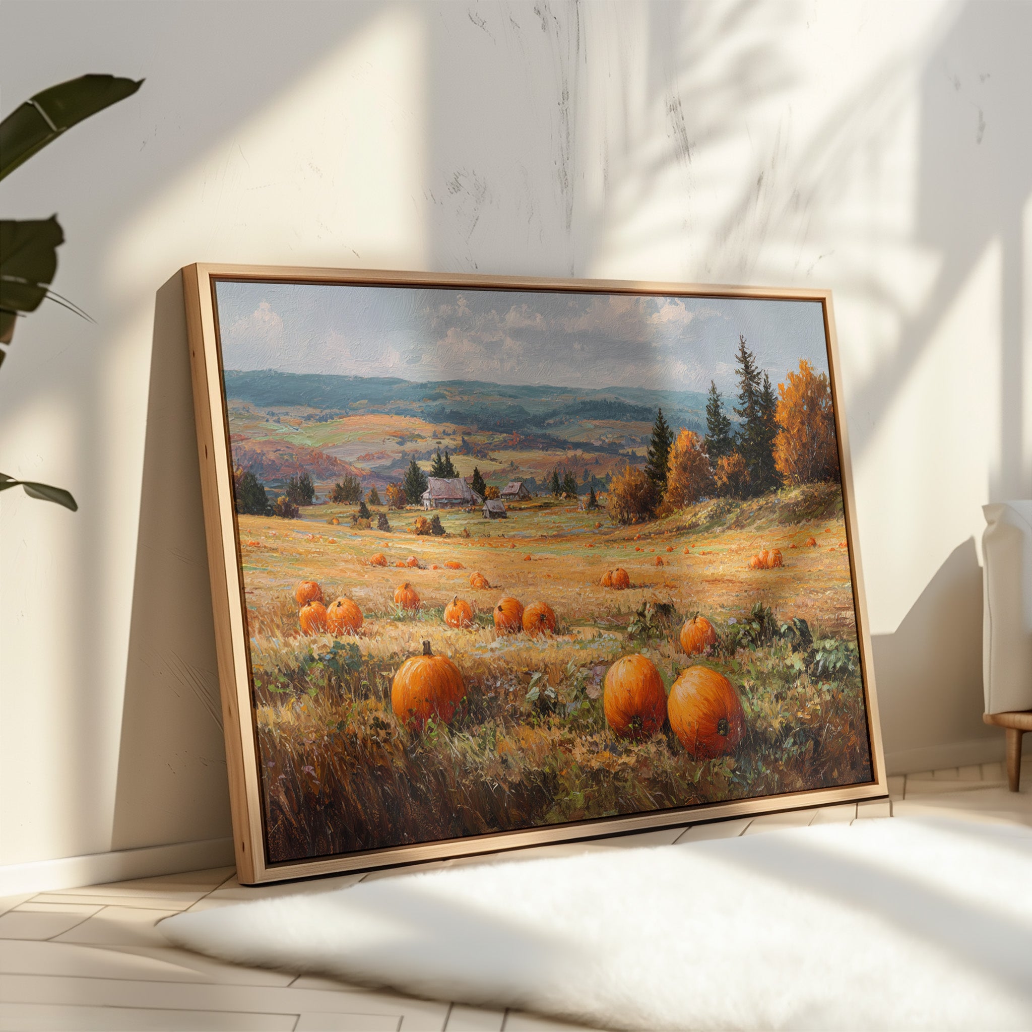 Pumpkins Rest In Rolling Hills