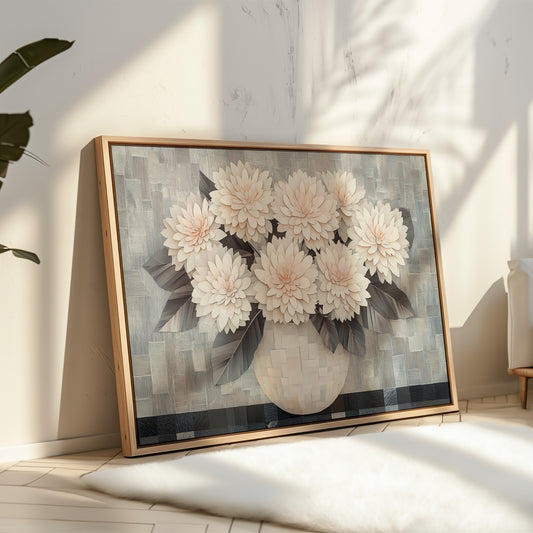 Blush Dahlias In Woven Light