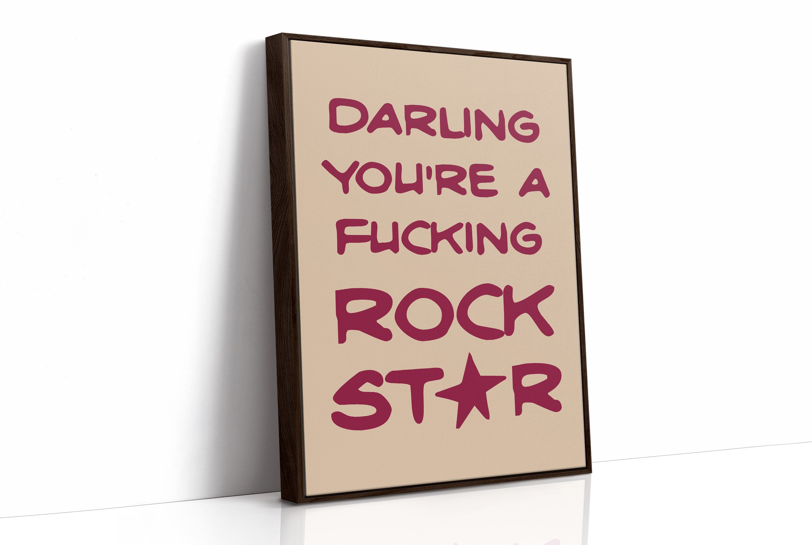 Darling You're A Rock Star — Maroon Statement Print