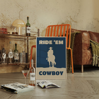 Ride 'Em Cowboy Print – Western Cowboy Wall Art