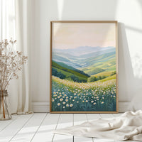 Tranquil Meadow Landscape Art Print - Pastel Scenic Decor - Gallery Canvas image 12