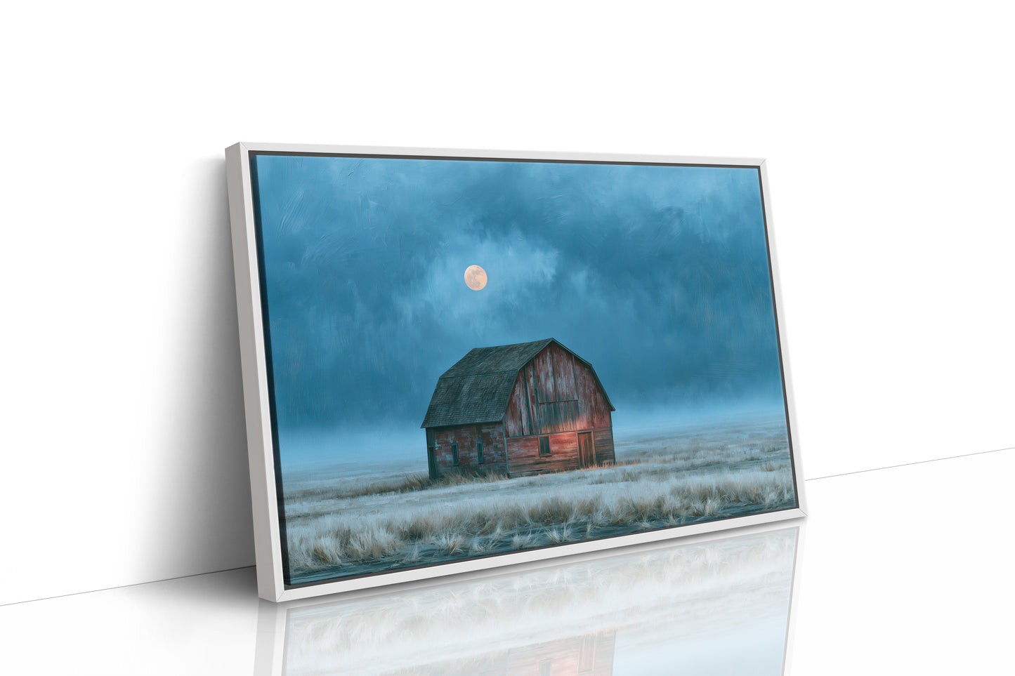 Frost Field Barn at Moonrise