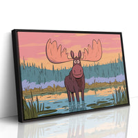Wetland Moose Sunset Stare