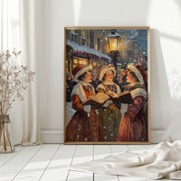 Vintage Carolers Christmas Print - Festive Holiday Art - Gallery Canvas image 9