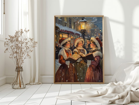 Vintage Carolers Christmas Print - Festive Holiday Art - Gallery Canvas image 9