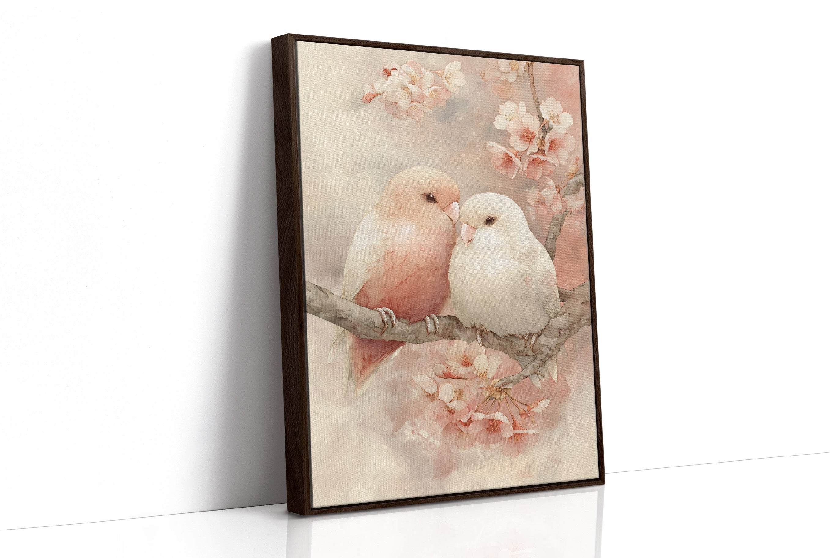 Love Birds Among Cherry Blossoms