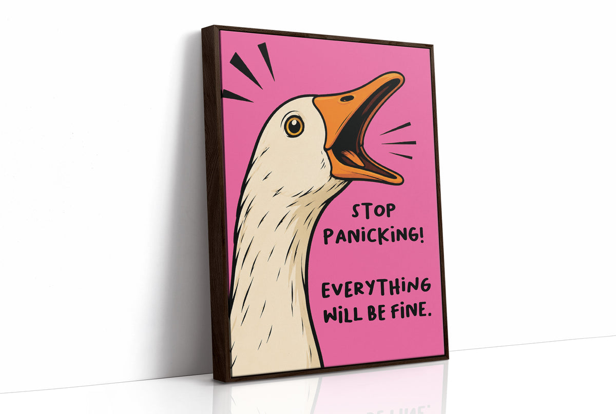 Stop Panicking! Screaming Goose Comic Print