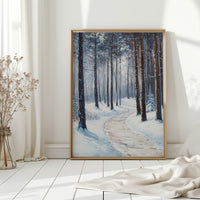 Winter Forest Pathway Canvas - Serene Nature Art - Gallery Canvas image 7