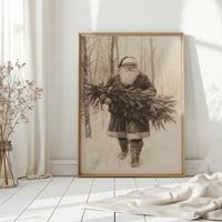Vintage Santa Claus Drawing - Festive Holiday Art - Gallery Canvas image 11