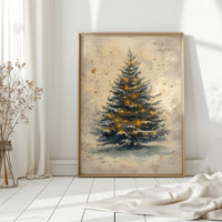 Glowing Christmas Tree Watercolor Print - Festive Wall Art - Gallery Canvas image 5