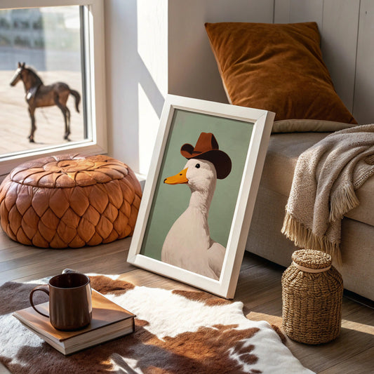 Ranch Duck Tips His Western Hat
