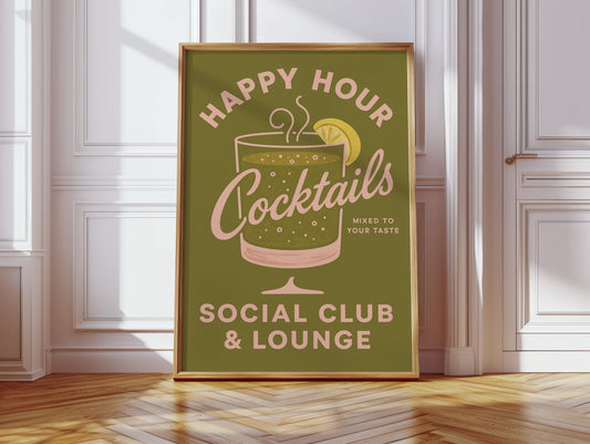 Happy Hour Cocktails Lounge Print