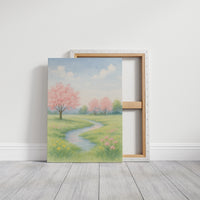 Spring Stream and Blossom Path