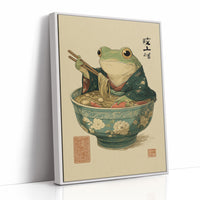 Wise Frog Savors Noodle Symphony