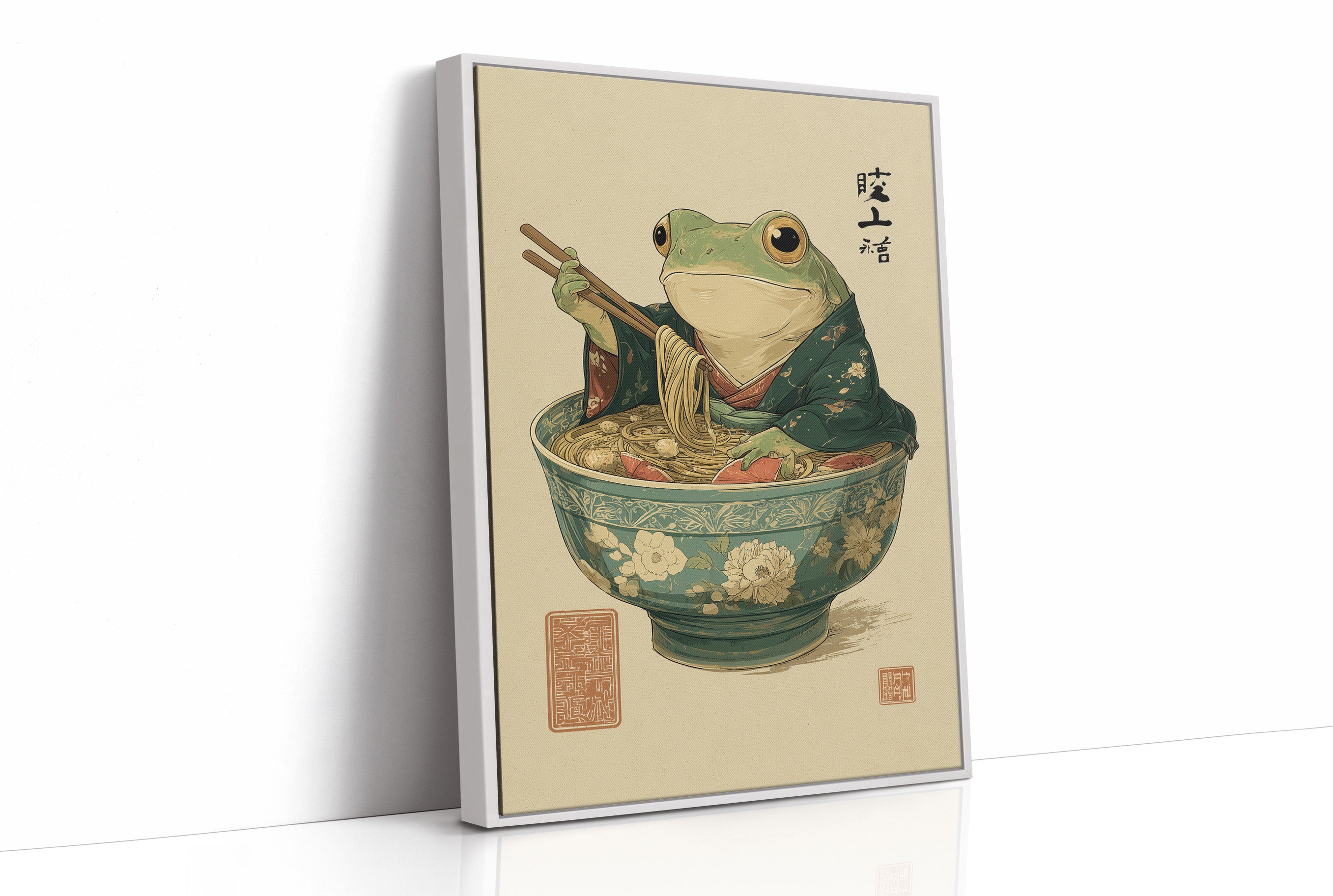 Wise Frog Savors Noodle Symphony