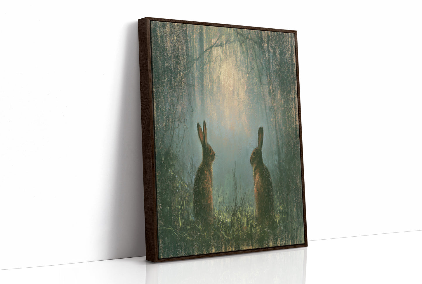 Two Hares In The Green Hush