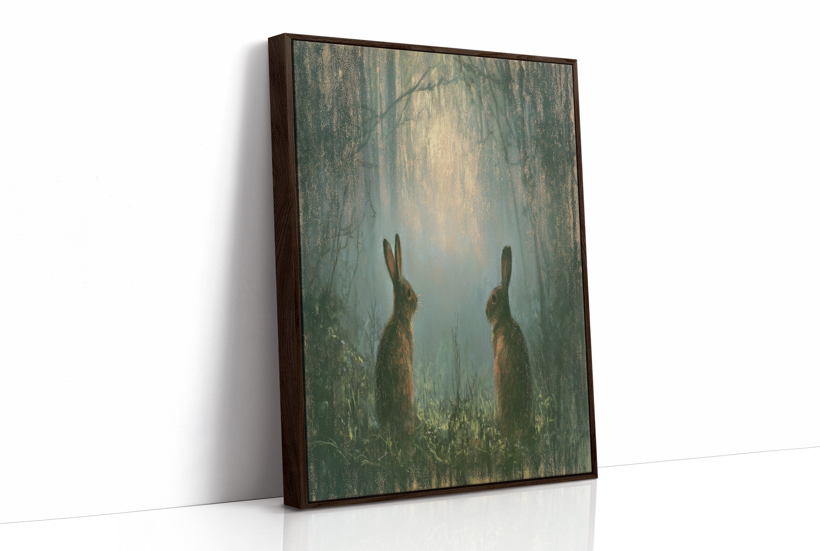 Two Hares In The Green Hush