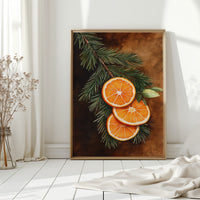 Orange Slice Pine Branch Print - Rustic Nature Art - Gallery Canvas image 9