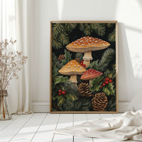 Enchanted Mushroom Forest Print - Woodland Holiday Decor - Gallery Canvas image 7