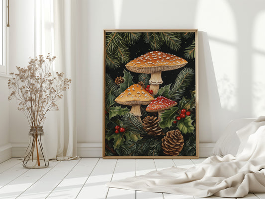 Enchanted Mushroom Forest Print - Woodland Holiday Decor - Gallery Canvas image 7