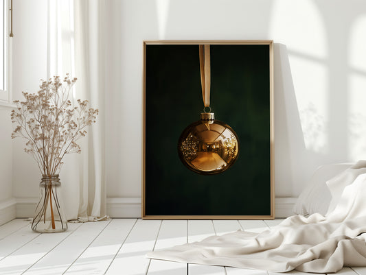 Golden Ornament Photography Print - Elegant Holiday Decor - Gallery Canvas image 10
