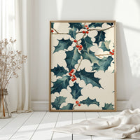 Festive Holly Berry Print - Botanical Holiday Decor - Gallery Canvas image 10