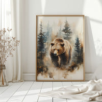 Majestic Bear Watercolor Print - Nature Wildlife Art - Gallery Canvas image 5
