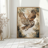 Majestic Owl Watercolor Print - Nature Wildlife Art - Gallery Canvas image 5