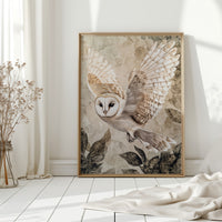 Barn Owl Watercolor Art Print - Nature Wildlife Decor - Gallery Canvas image 9