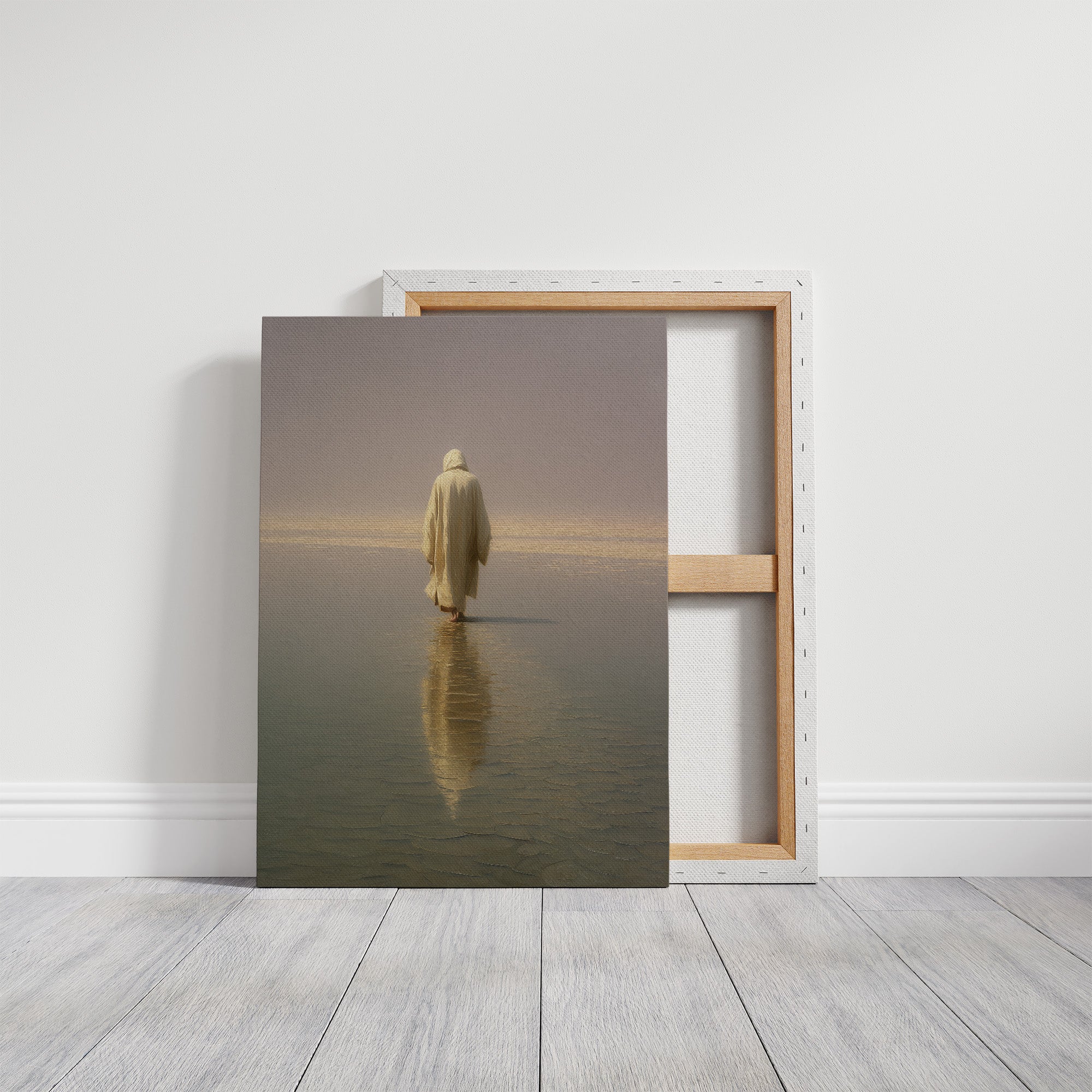 Solitary Pilgrim Crosses Forgotten Shores