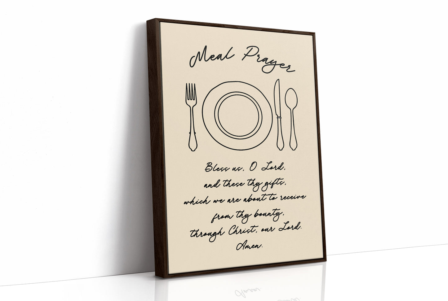 Meal Prayer — Bless Us O Lord Line Art Print