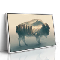 Bison Holding a Mountain Range