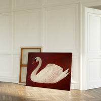 White Swan Against Crimson Night