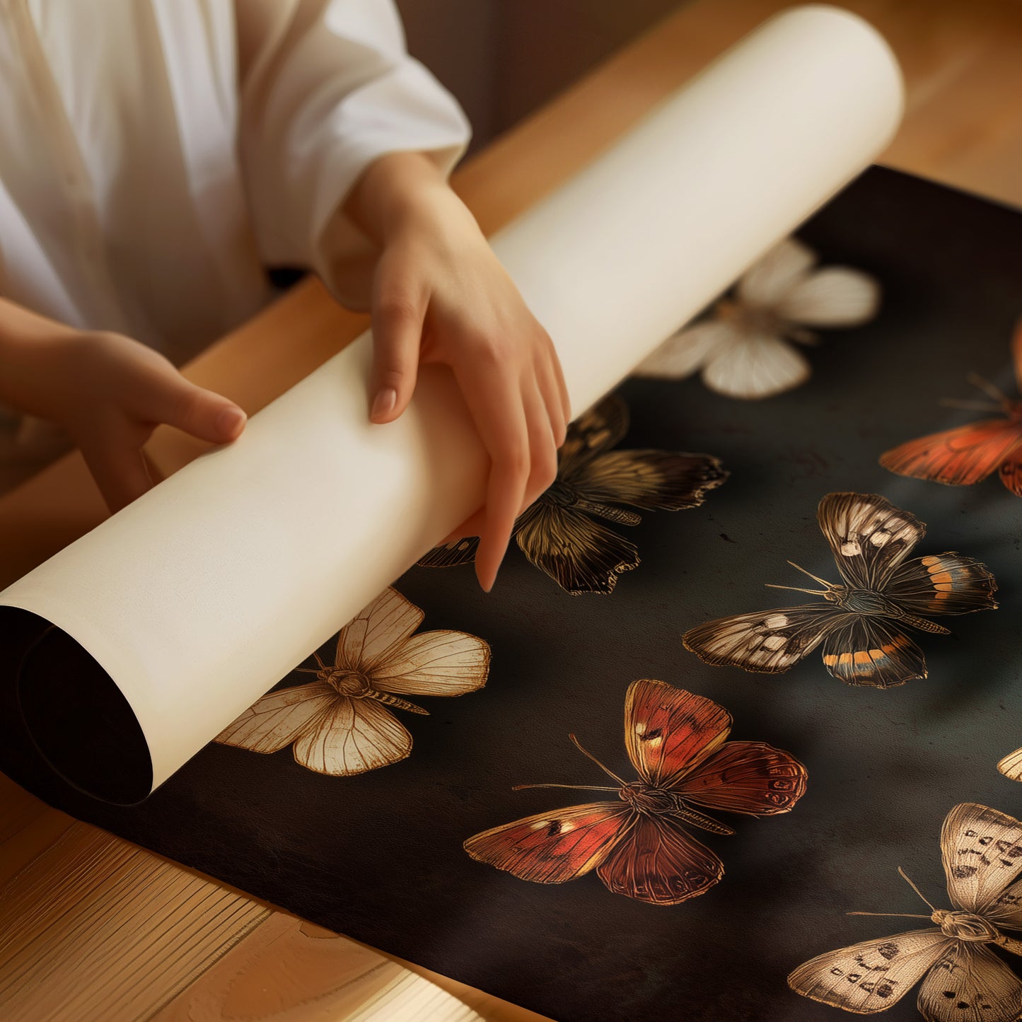 Amber Wings Against Midnight Walls